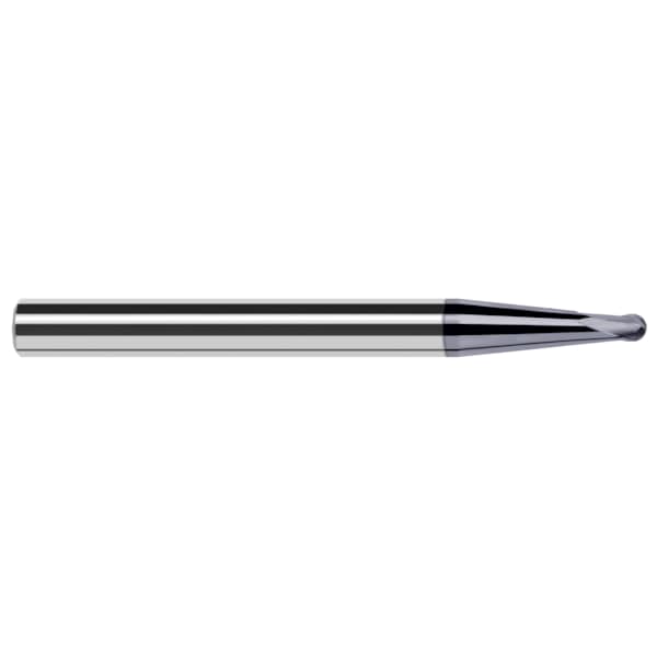 High Helix End Mill for Medium Alloy Steels - Ball, 0.0150" (1/64), Number of Flutes: 2